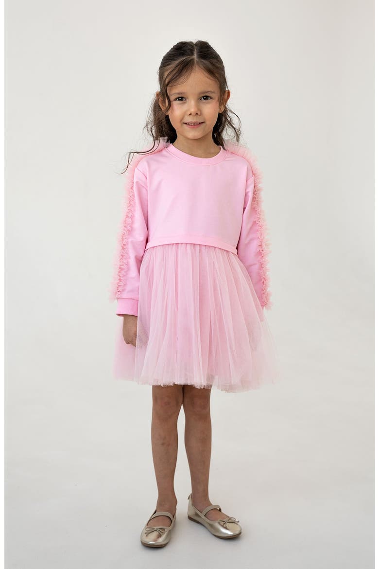 Ruffle Sweatshirt Dress, Alternate, color, Pink Rose
