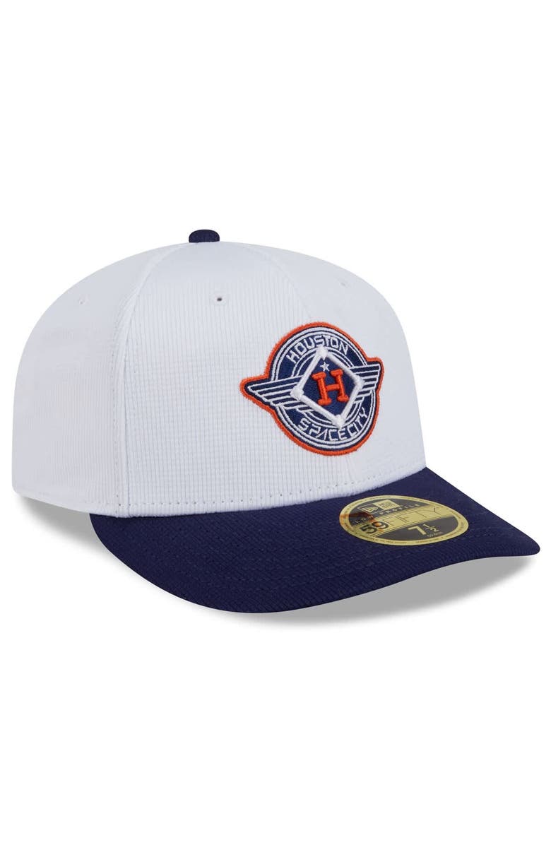 New Era Men's New Era White/Navy Houston Astros 2025 City Connect Batting Practice Low Profile 59FIFTY Fitted Hat, Alternate, color, White