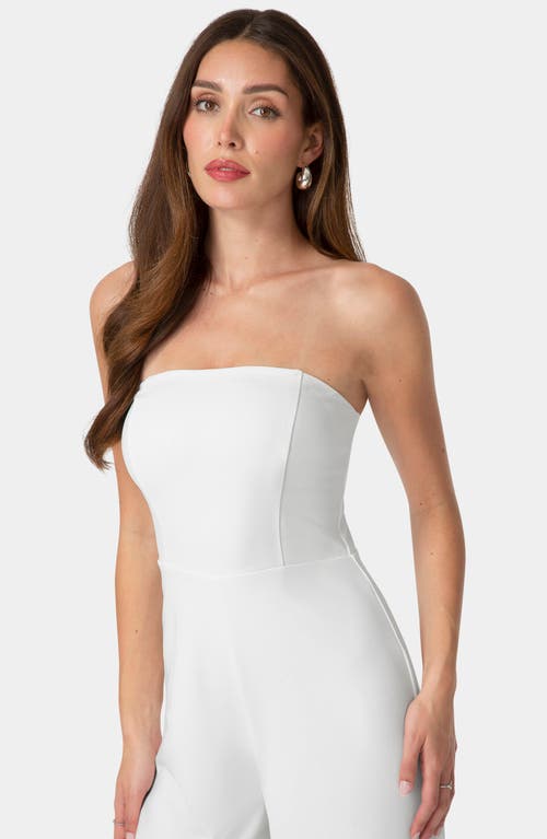 Bebe Strapless A-line Jumpsuit In White