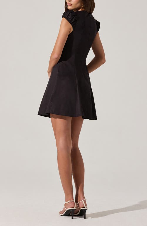Astr The Label Poplin Fit & Flare Dress In Black