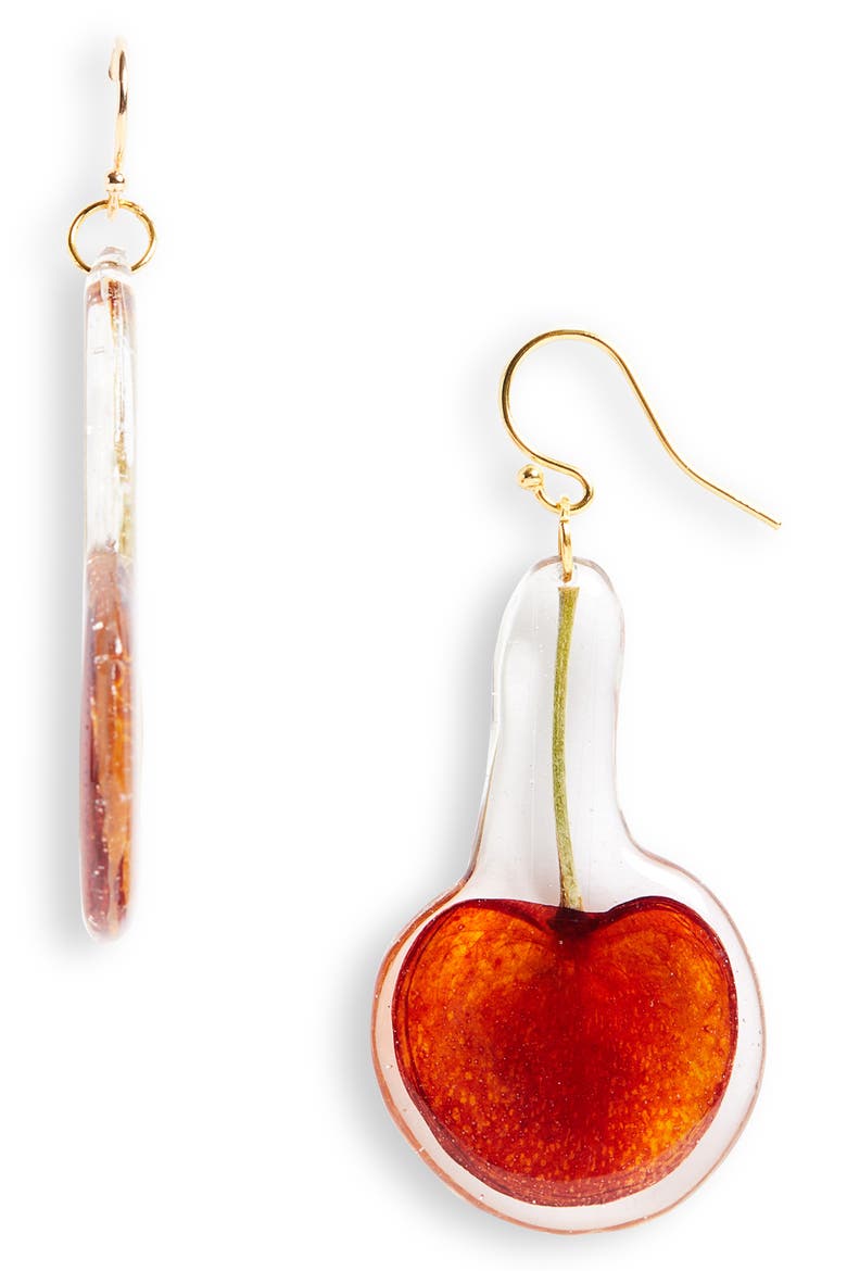 Cherry Drop Earrings, Main, color, CHERRY