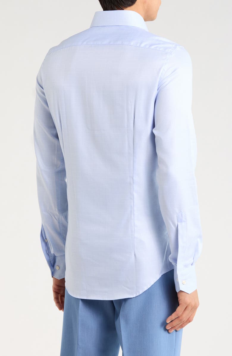 Emanuel Berg Traveller Modern Fit Plaid Dress Shirt, Alternate, color, Bright Blue