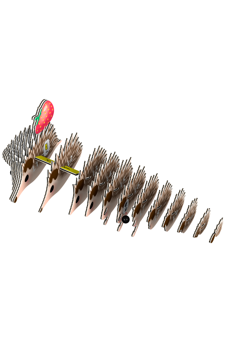 Hedgehog 3D Puzzle, Alternate, color, No Color