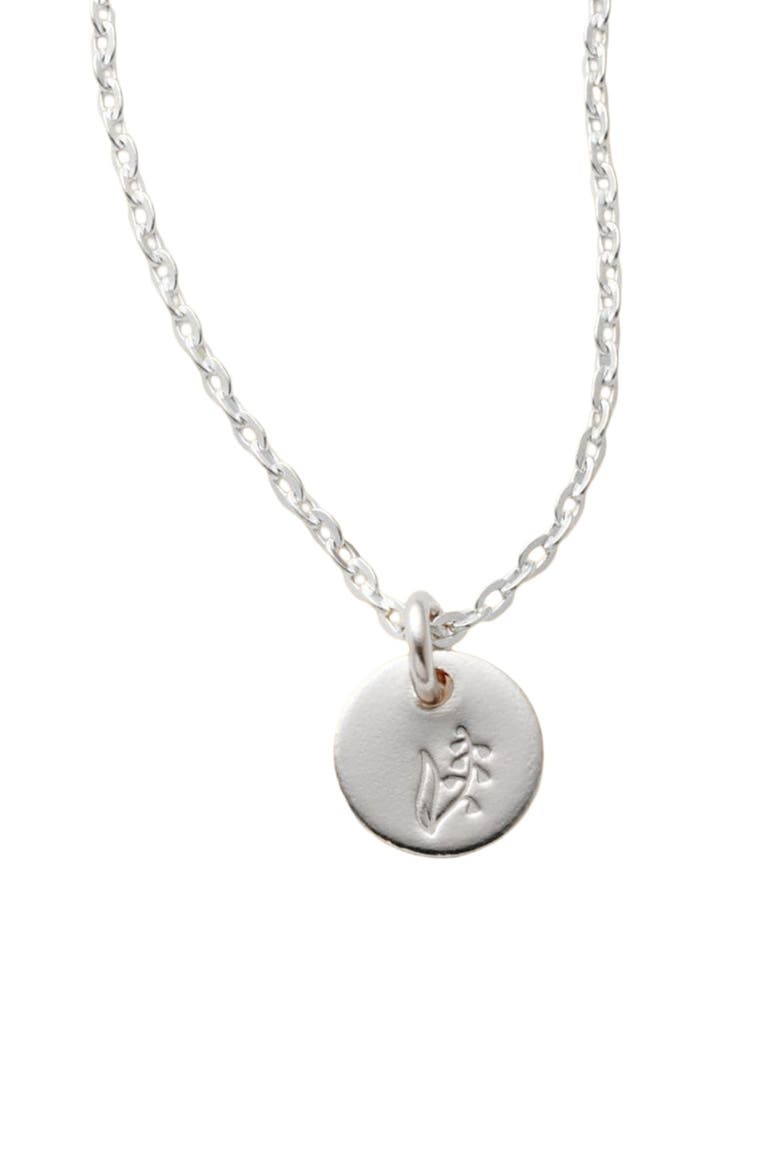 May Birth Flower Necklace, Main, color, Silver