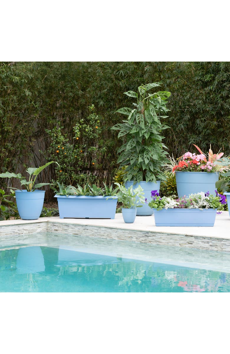 Bloem Dayton Large Window Deck Box Planter 27 Inch Blue, Alternate, color, Blue