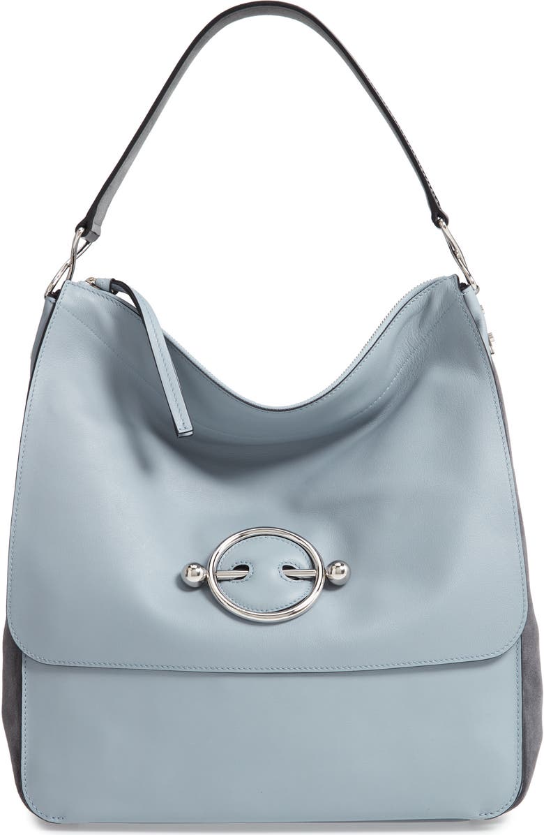 JW Anderson Disc Leather Hobo Bag, Main, color,