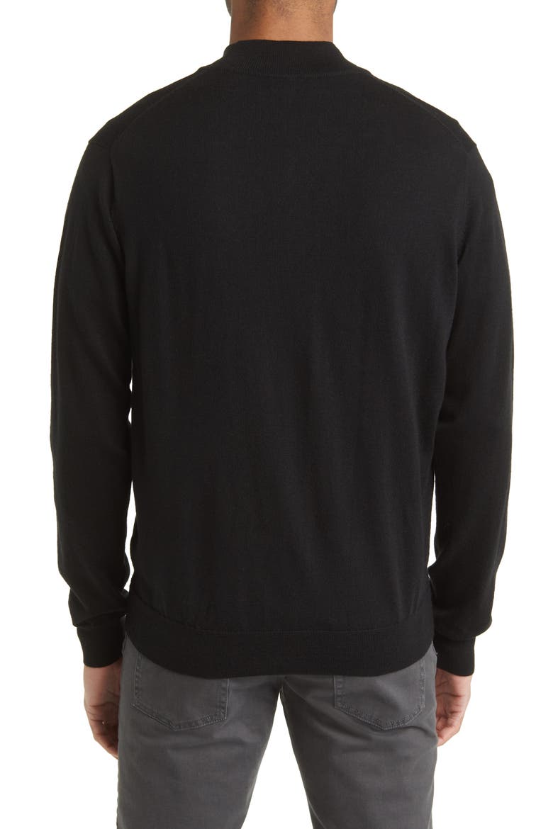 Crown Soft Quarter Zip Merino Wool Blend Pullover, Alternate, color, BLACK