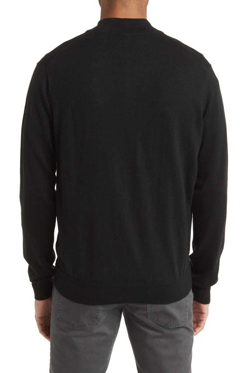 Peter Millar Crown Soft Quarter Zip Merino Wool Blend Pullover, Alternate, color, Black