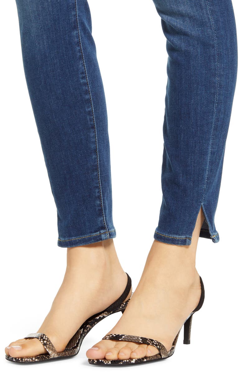 7 For All Mankind High Waist Side Snip Ankle Skinny Jeans, Alternate, color,