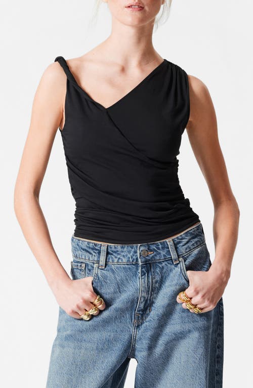 & Other Stories Asymmetric Drape Sleeveless Top in Black Dark  product