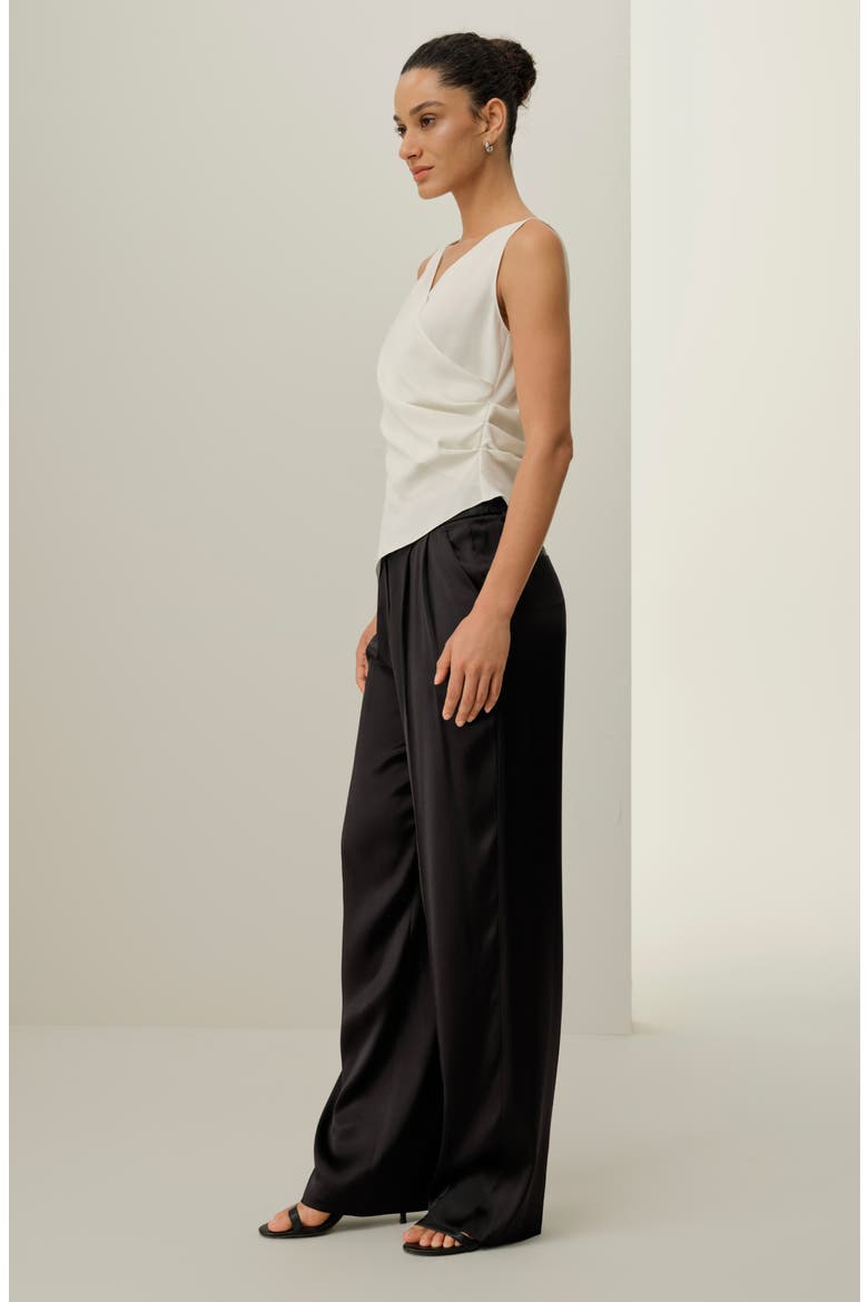 Women's Élise V-Neck Silk Top, Alternate, color, Natural White