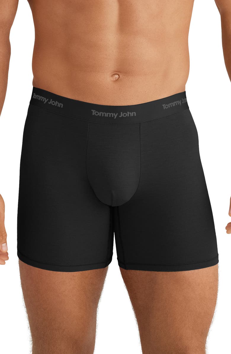 Tommy John Men's 3-Pack Essential Second Skin Modal Blend Boxer Briefs, Alternate, color, Black