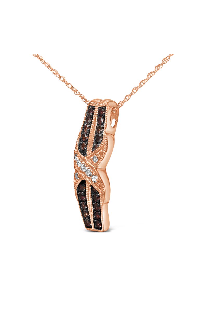 Haus of Brilliance 10K Rose Gold 1/4 Cttw White and Chocolate Brown Diamond Infinity Pendant Necklace, Alternate, color, Pink