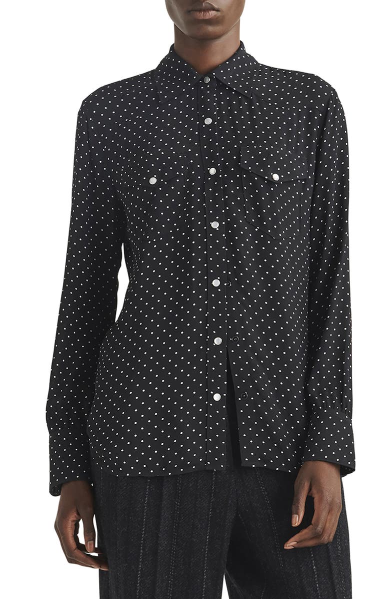 rag & bone Faren Polka Dot Shirt, Main, color, Polkadt