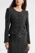 Nordstrom Textured Curved Hem Collarless Jacket