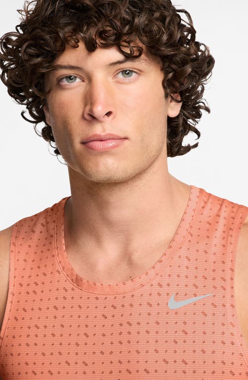 Nike Dri-fit Miler Breathe Running Tank In Orange