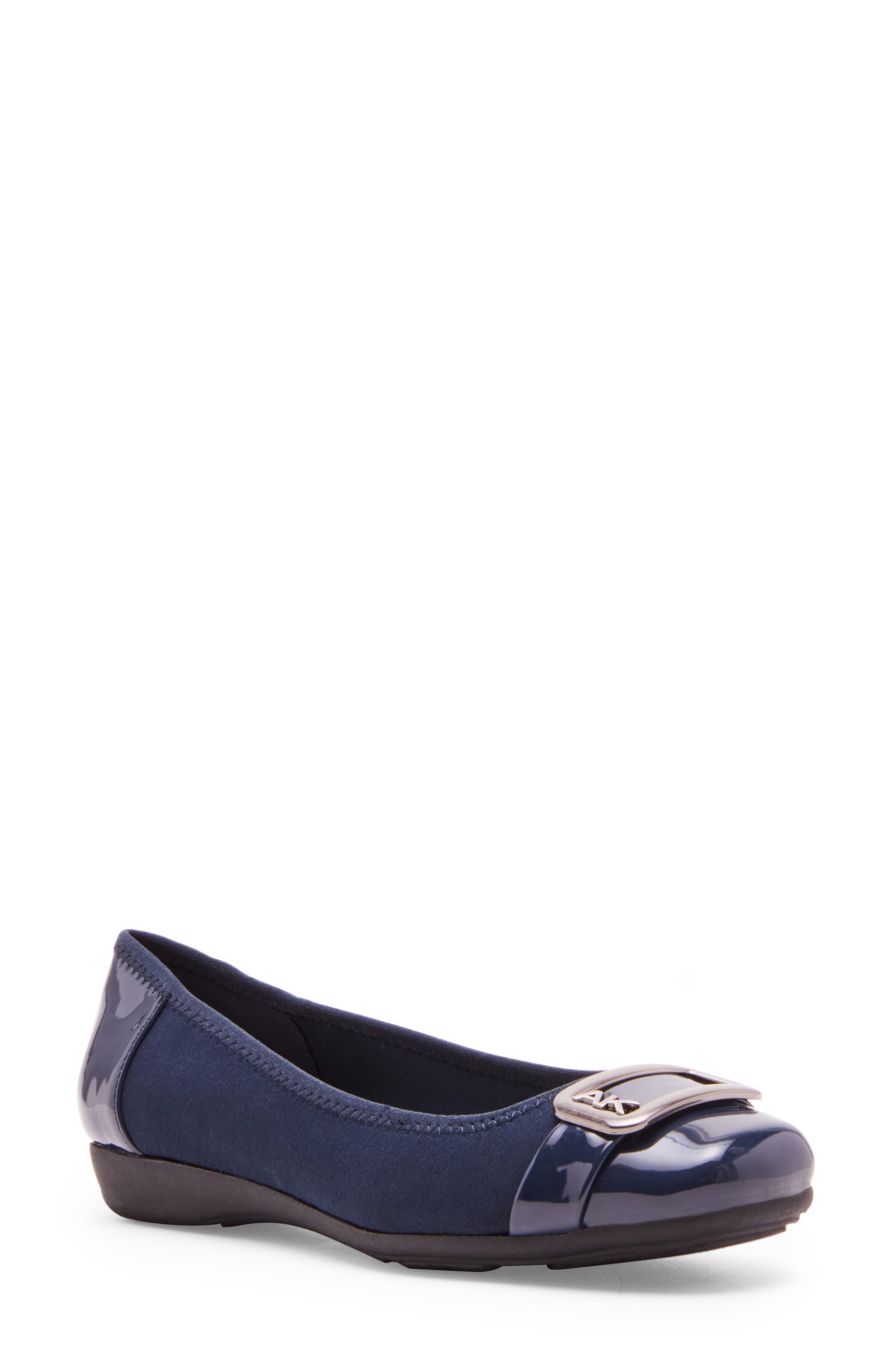 Anne Klein Ulivera Ballet Flat, Main, color, Navy