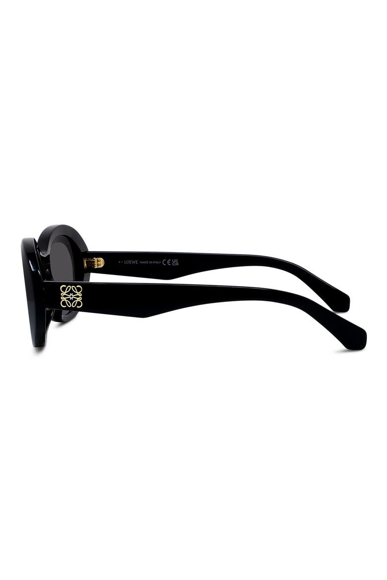 Anagram 54mm Oval Sunglasses, Alternate, color, SHINY BLACK / BROWN