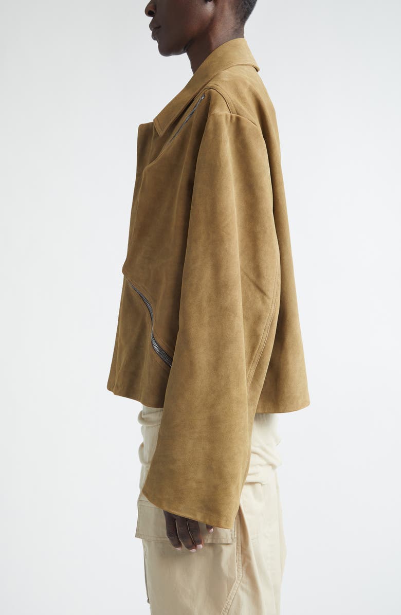 Rick Owens Temple Heizer Mac Suede Jacket, Alternate, color, Sumi Brown