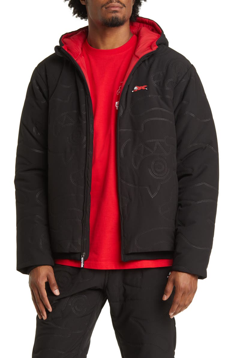 ICECREAM Debossed Running Dog Hooded Jacket, Main, color,