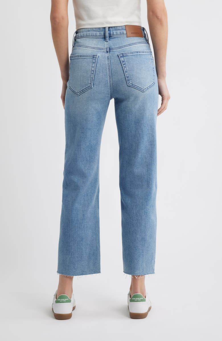 HIDDEN JEANS Raw Hem High Waist Ankle Straight Leg Jeans, Alternate, color, Med.wash