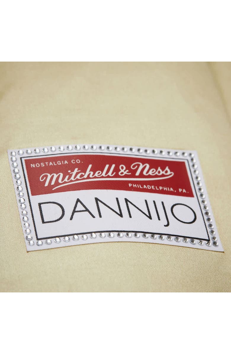 Mitchell & Ness Women's Mitchell & Ness x DANNIJO Gold Los Angeles Lakers Cropped Satin Full-Snap Jacket, Alternate, color, 