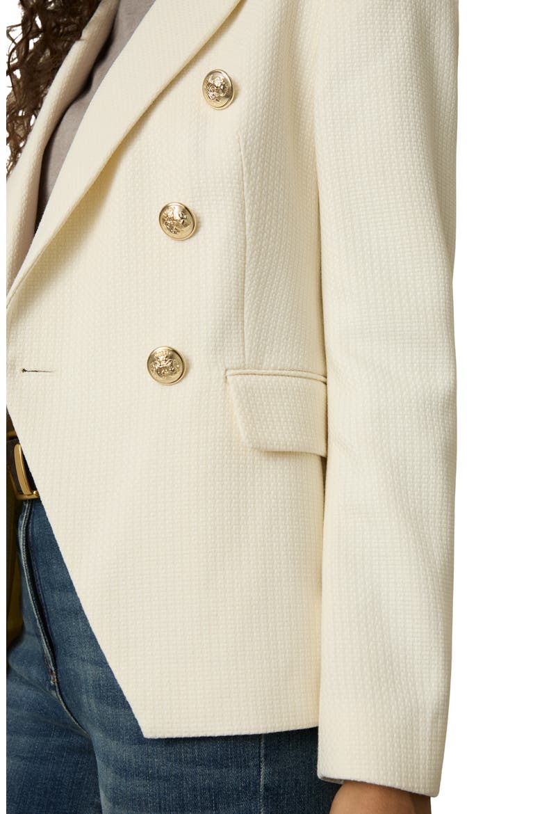 Tally Double Breasted Wool Blend Blazer, Alternate, color, WHITE