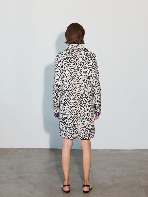Callas Milano Alaine Animal-print Car Coat In Black
