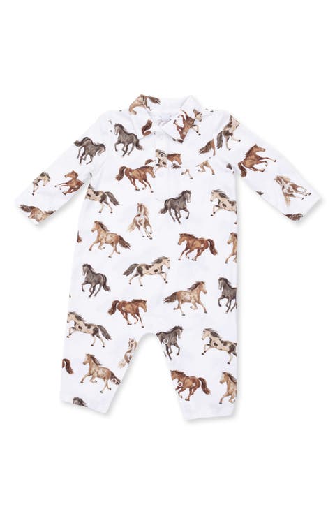 Kids' Wild Horses Long Sleeve Romper
