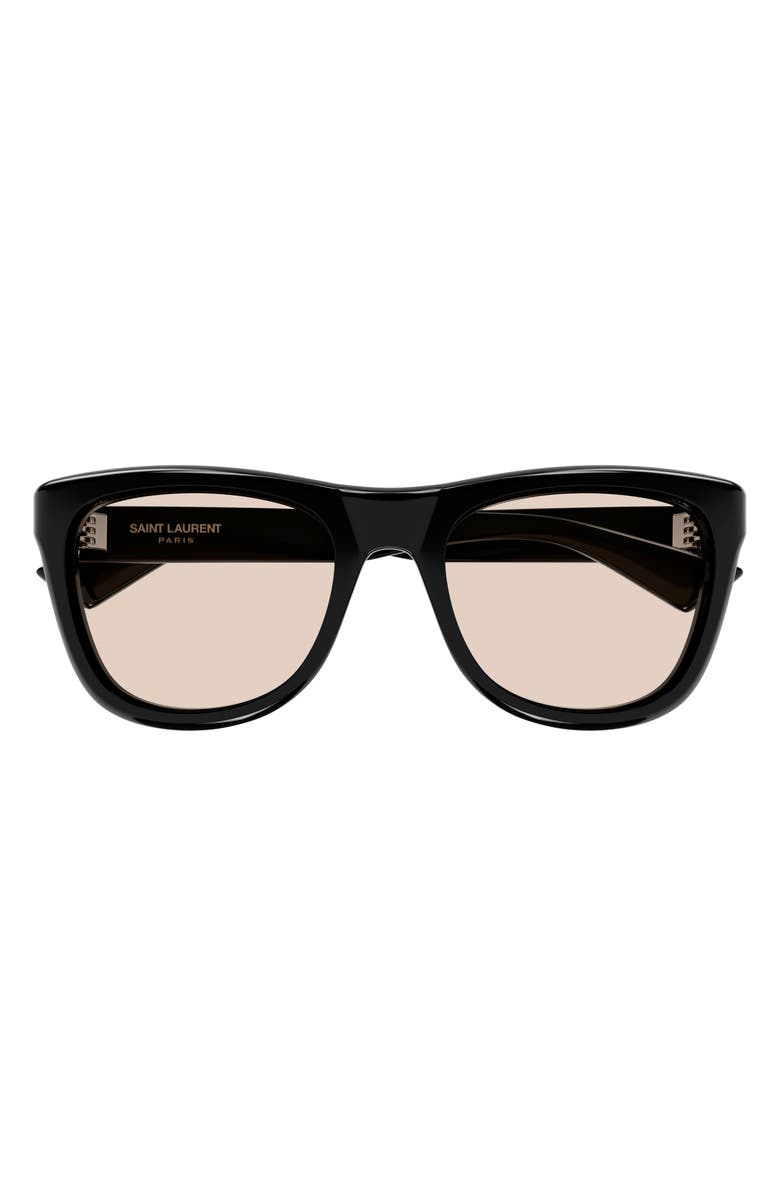 Saint Laurent 53mm Square Sunglasses, Main, color, Black