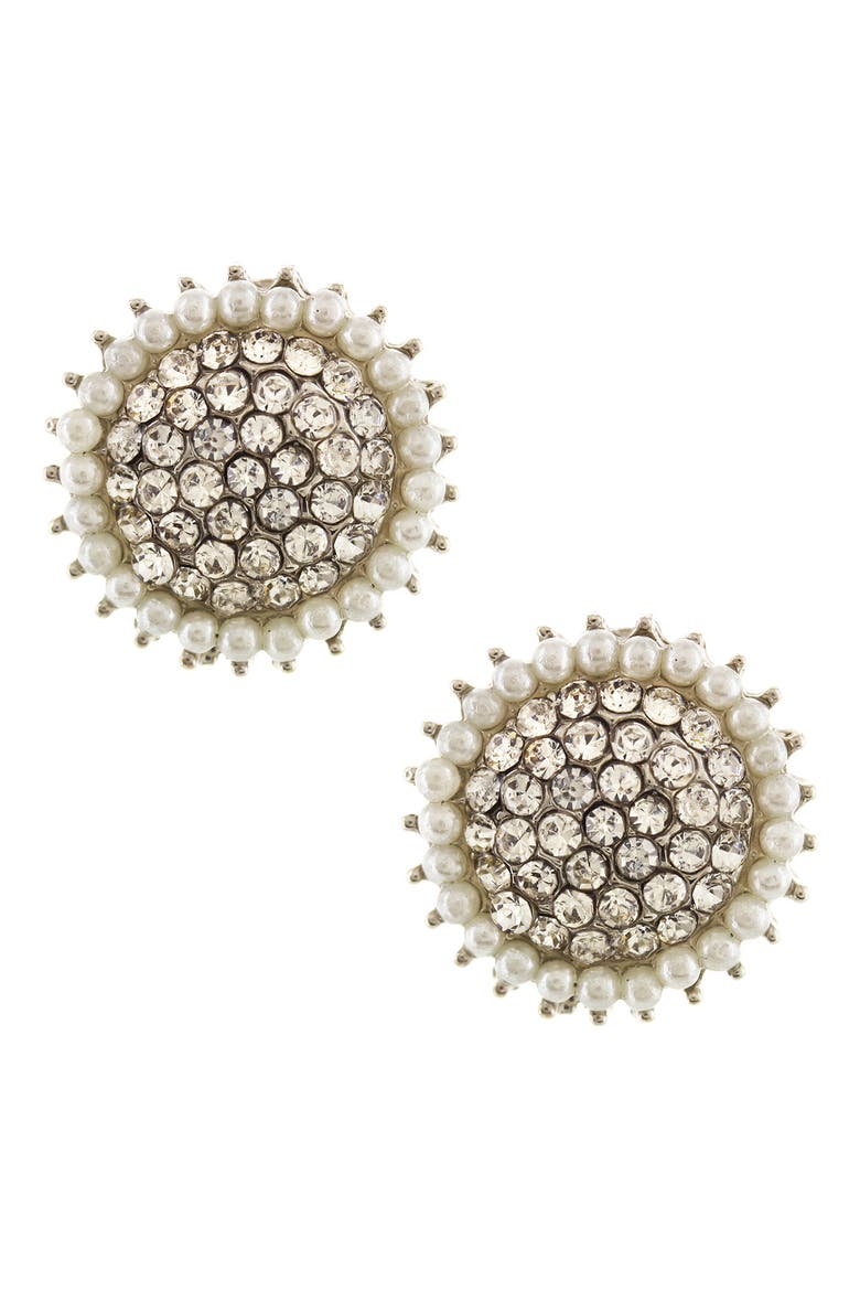 Petite Sparkle Earrings, Main, color, silver-clear