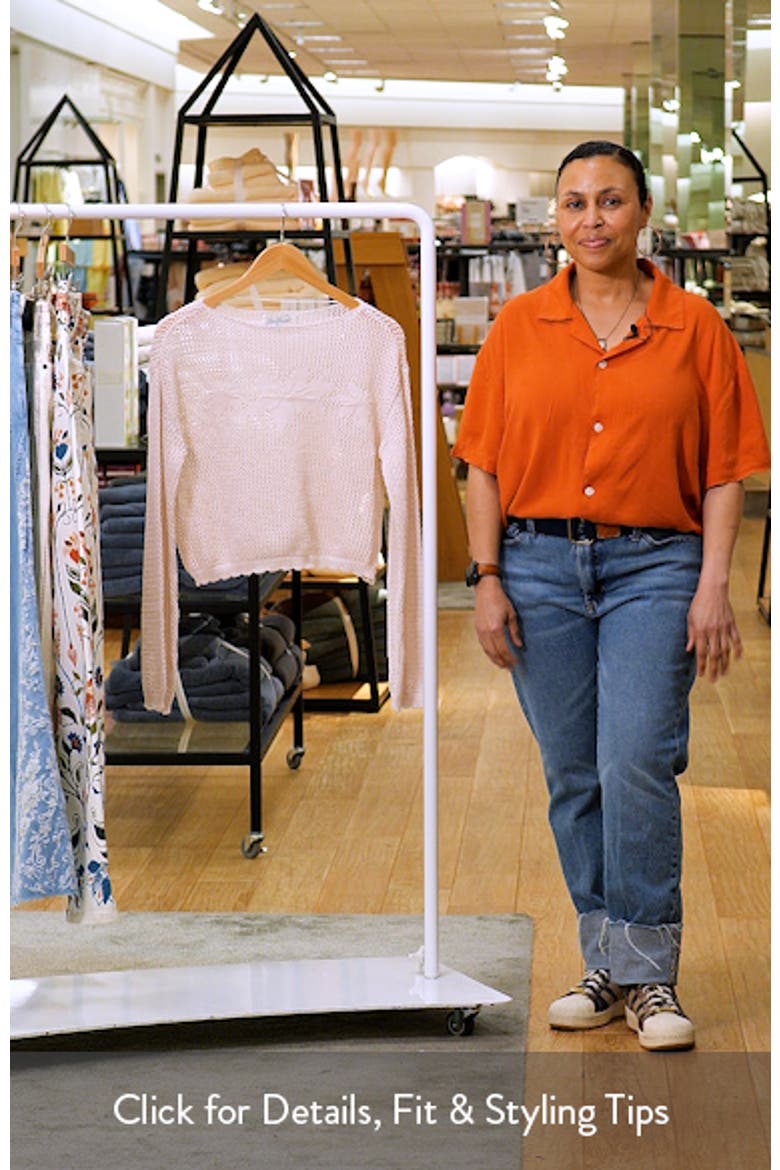 Juli Floral Boat Neck Openwork Top video