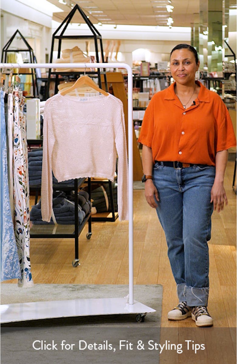 Juli Floral Boat Neck Openwork Top, sales video thumbnail