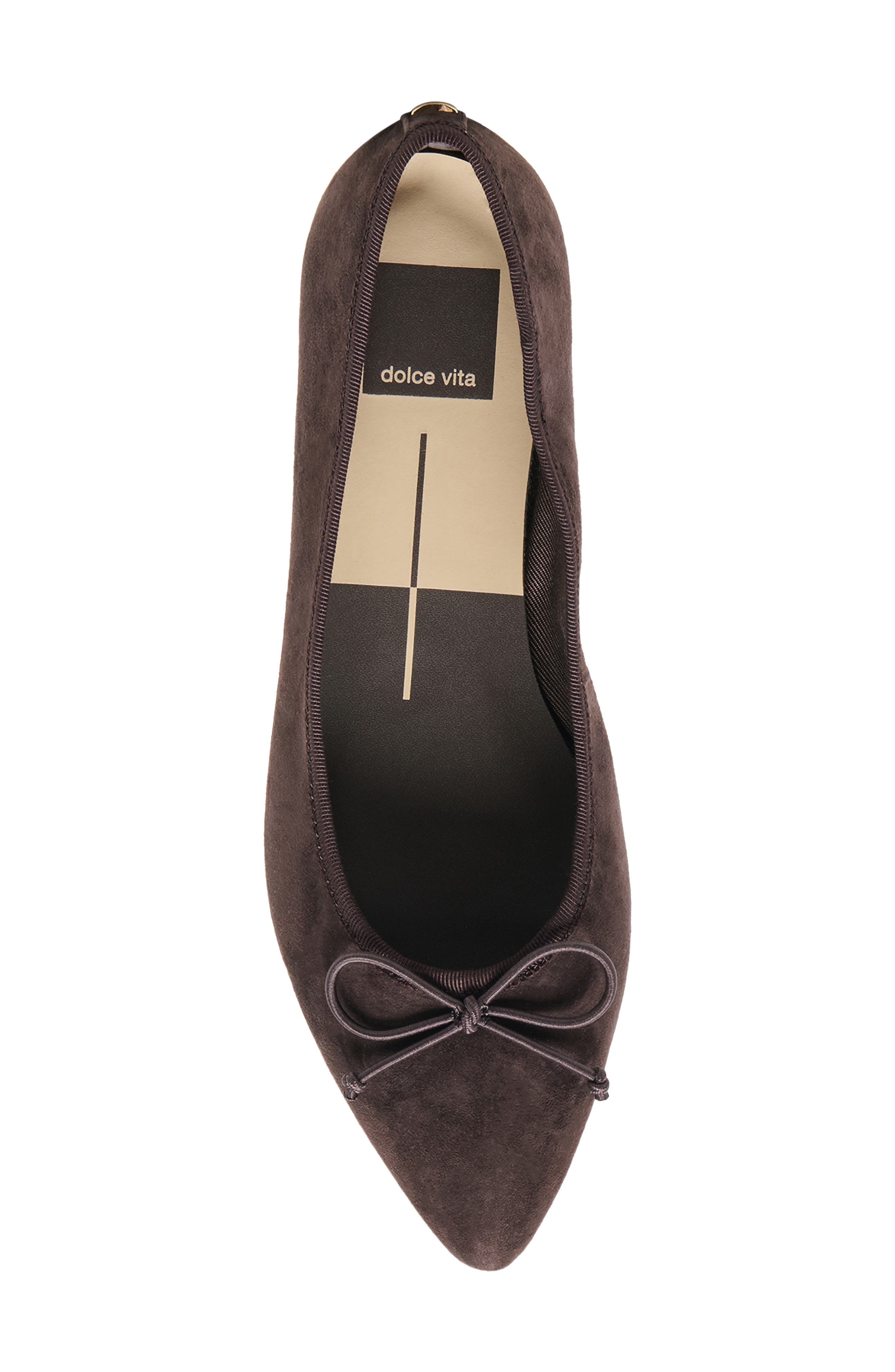 Celio Pointed Toe Flat, Alternate, color, EBONY SUEDE