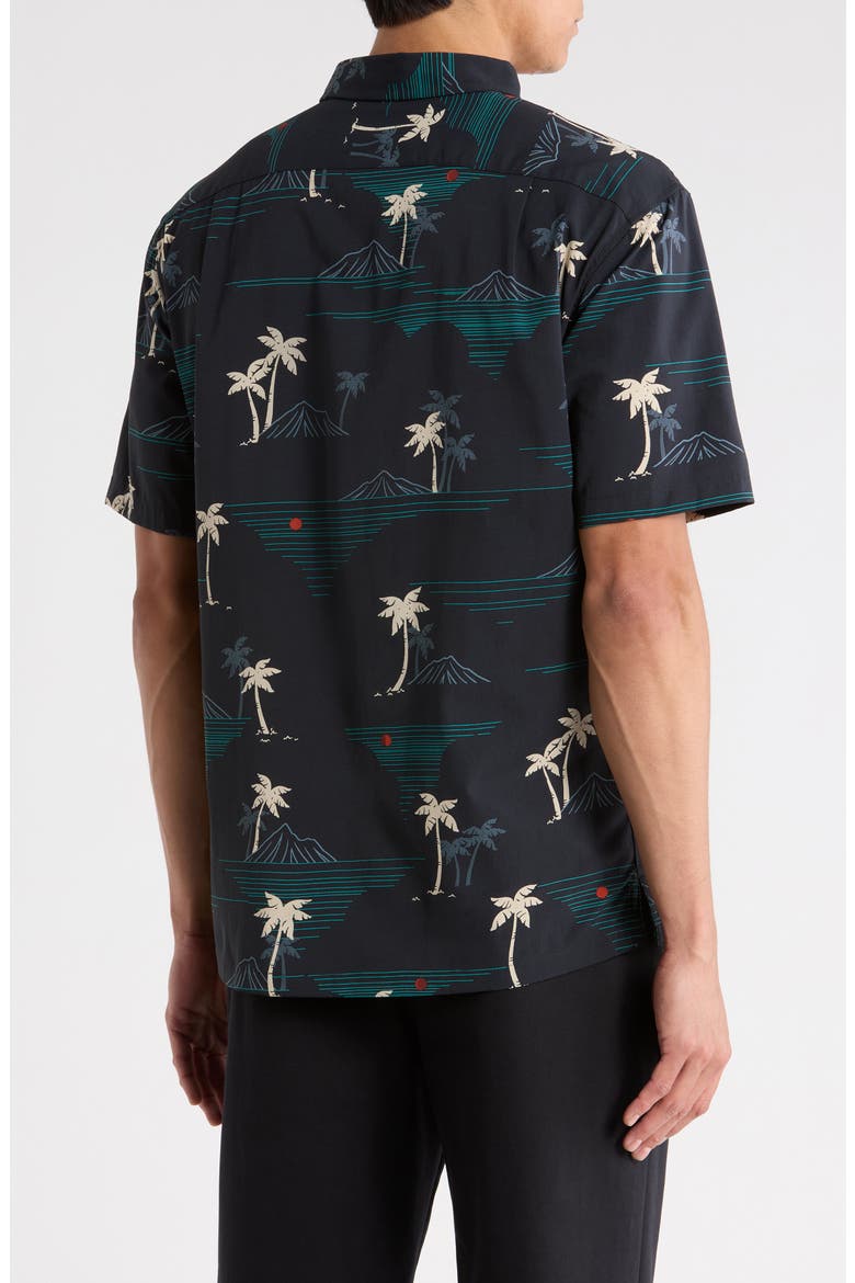 Oasis Short Sleeve Button-Down Shirt, Alternate, color, BLACK