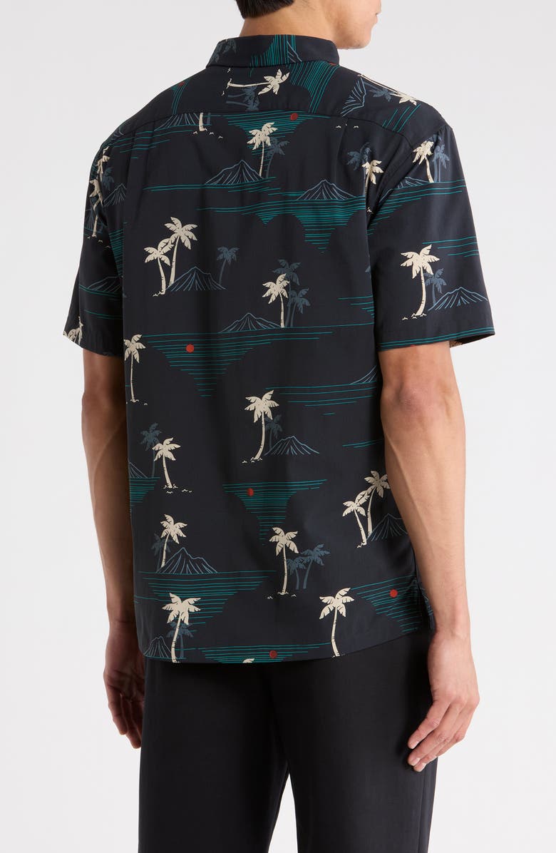 Tori Richard Oasis Short Sleeve Button-Down Shirt, Alternate, color, Black