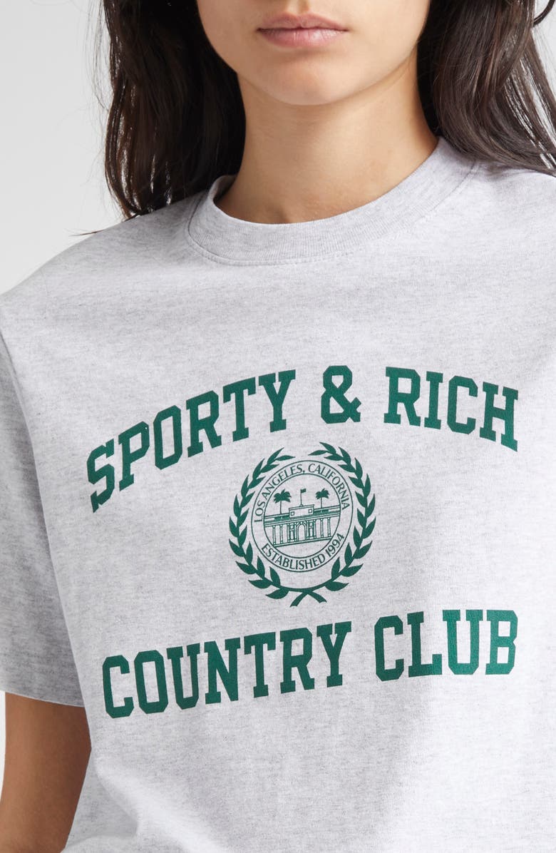 Sporty & Rich Varsity Crest Graphic T-Shirt, Alternate, color,