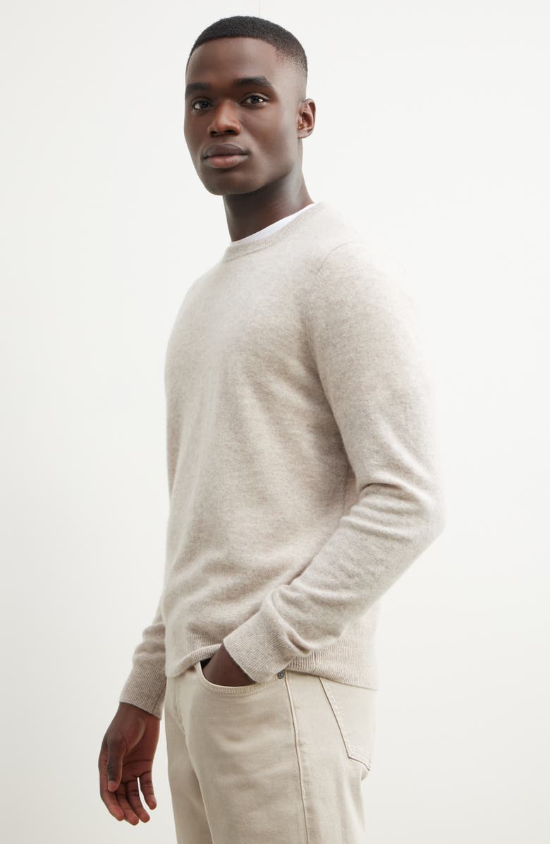 Nordstrom Cashmere Crewneck Sweater, Alternate, color, Beige Hummus Heather
