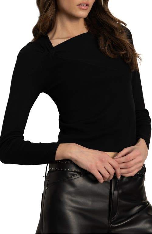 Sanctuary Twist Detail Knit Top In Black