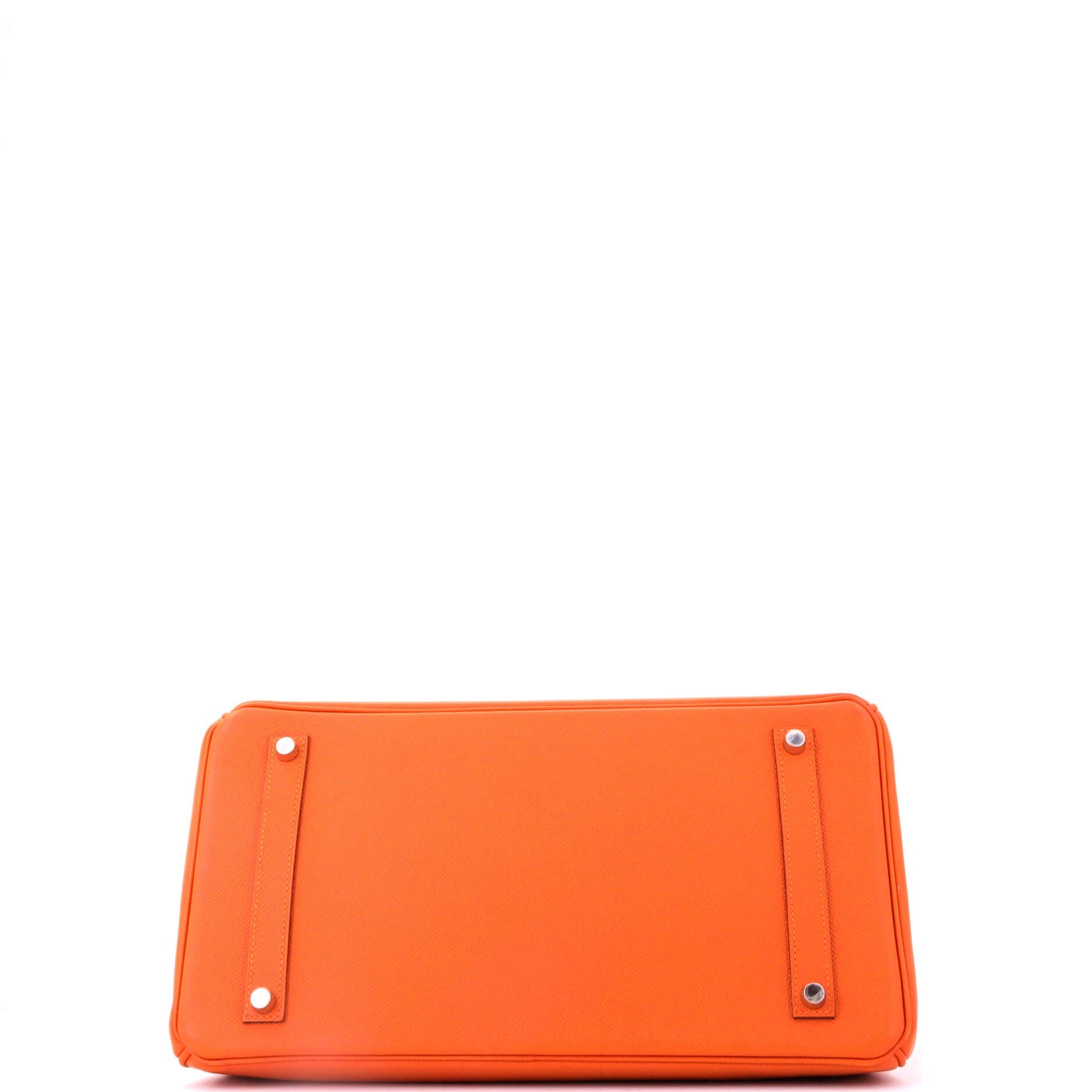 Pre-Owned Hermes Birkin Handbag Orange Epsom with Palladium Hardware 35, Alternate, color, Orange H