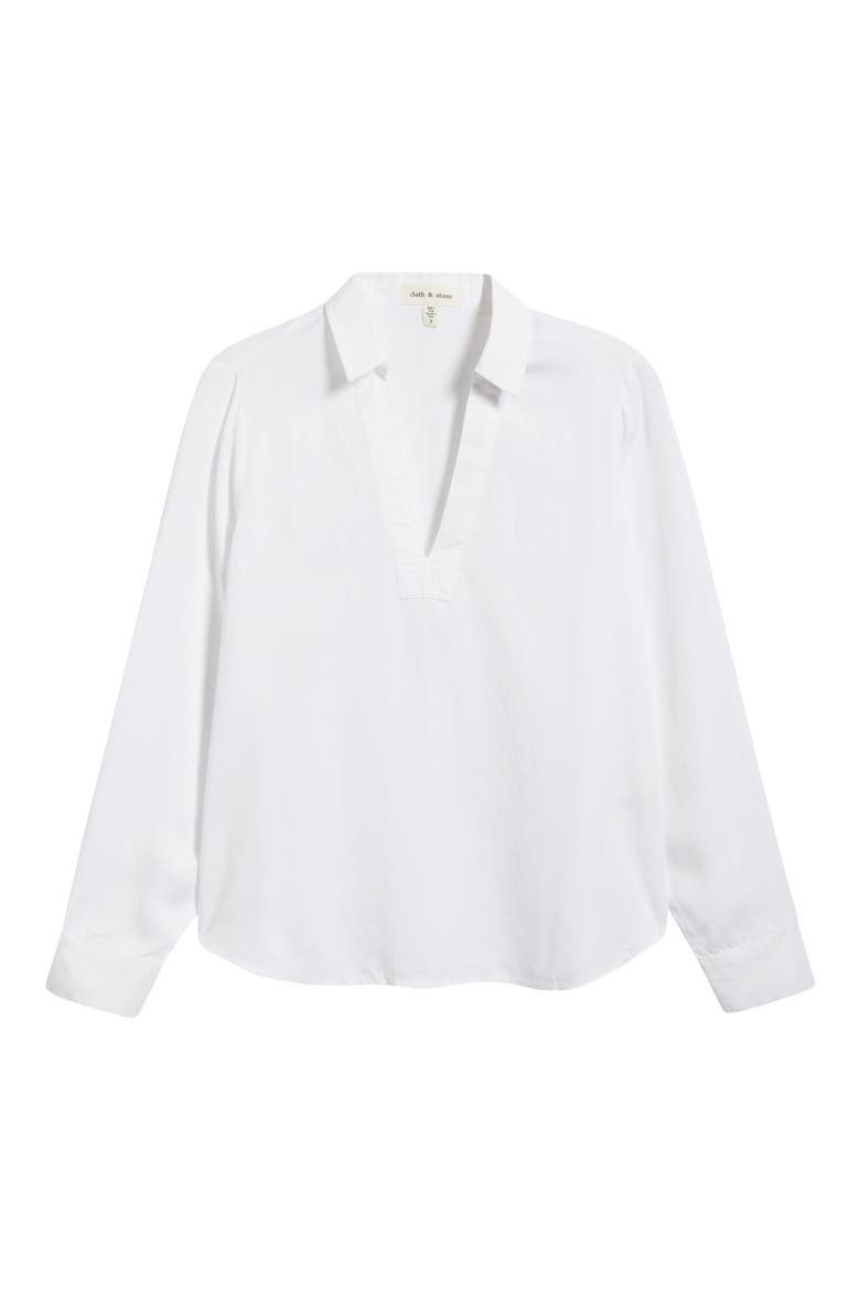 Long Sleeve Popover Top, Alternate, color, WHITE