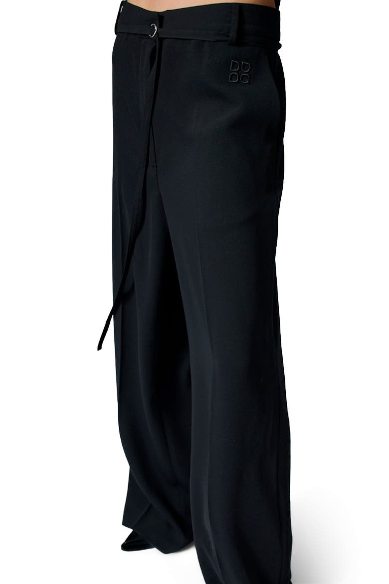 Elina Gabardine Wide Leg Pants, Alternate, color, Black