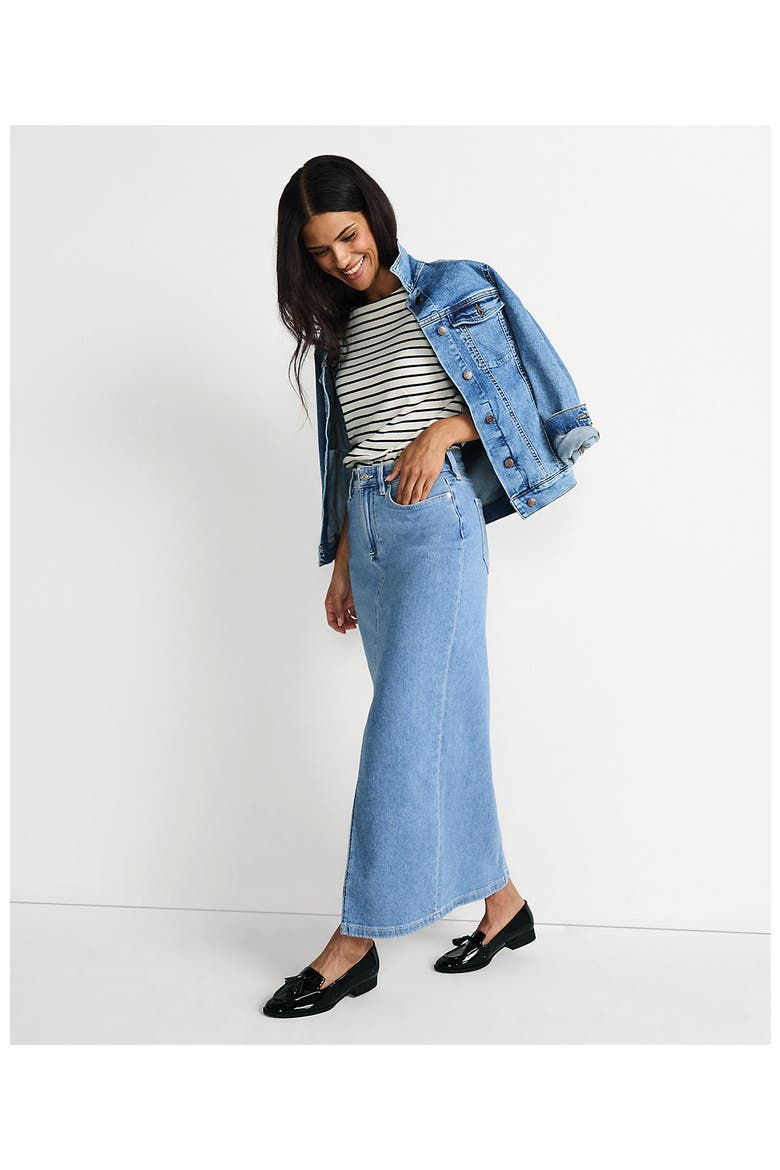 Soft Denim Maxi Skirt, Alternate, color, Hutton Blue Wash