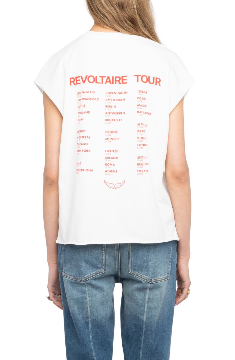 Zadig & Voltaire Cloe Heart Wings Strass Crystal Embellished Cotton Graphic T-Shirt, Alternate, color, Judo