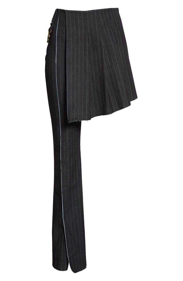 CAFE FORGOT x ZACHARIAH Triad Pinstripe Raw Edge Cotton Blend Skirt Pants, Alternate, color, 