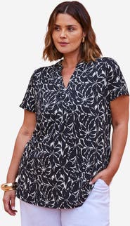 Live Unlimited Print Nehru Collar Top