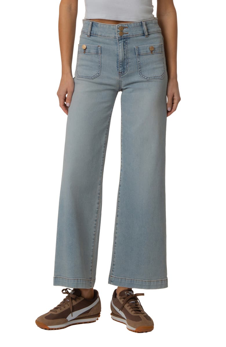 KUT from the Kloth Meg Patch Pocket High Waist Ankle Wide Leg Jeans, Main, color, 