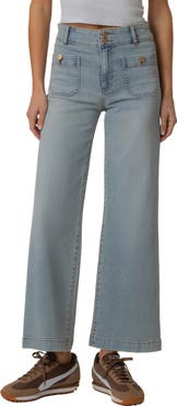 KUT from the Kloth Meg Patch Pocket High Waist Ankle Wide Leg Jeans