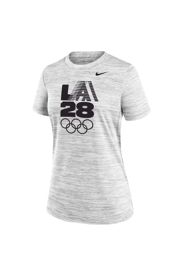 Women's Nike Ash LA28 Summer Olympics Velocity Dri-FIT T-Shirt, Alternate, color, Ash