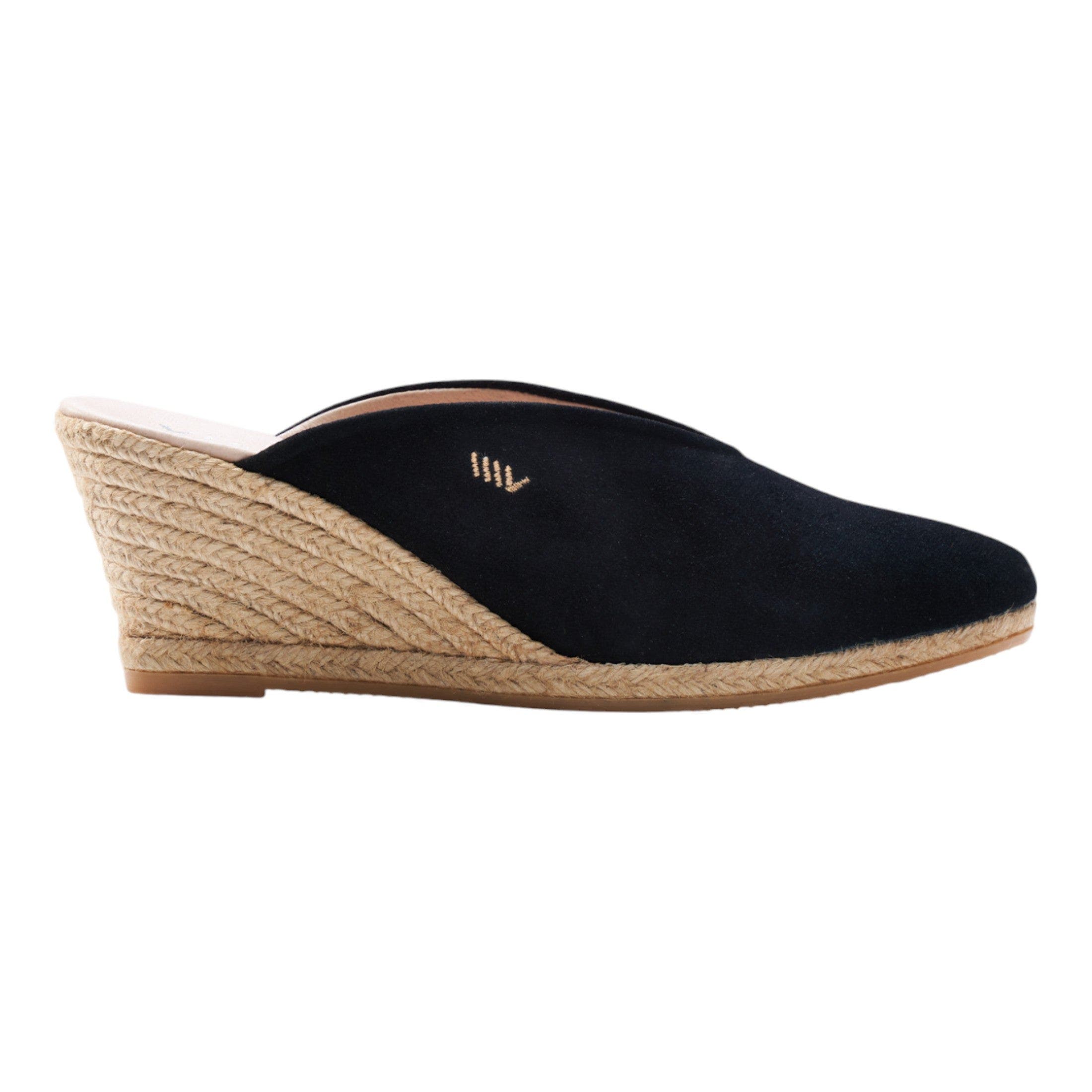VISCATA Truja Suede Espadrille Mule Wedges, Main, color, Black